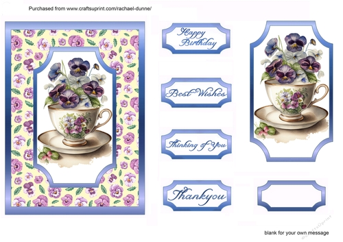 Teacup of Pansies