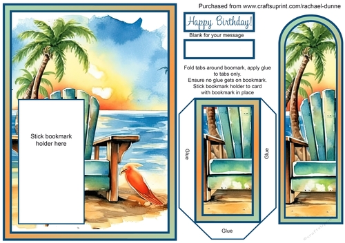 Birthday Beach Chair Bookmark Card