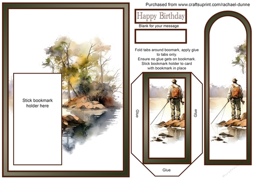 Birthday Fishing Bookmark Card