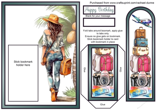 Birthday Traveller Bookmark Card
