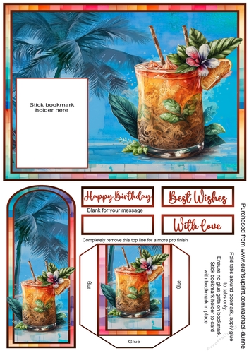 Mai Tai Holiday Bookmark Card