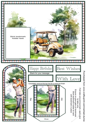 Golf Guy Green Bookmark Card