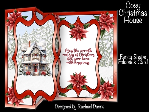 Cosy Christmas House Fancy Foldback Card
