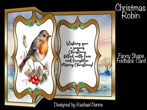 Christmas Robin Fancy Foldback Card