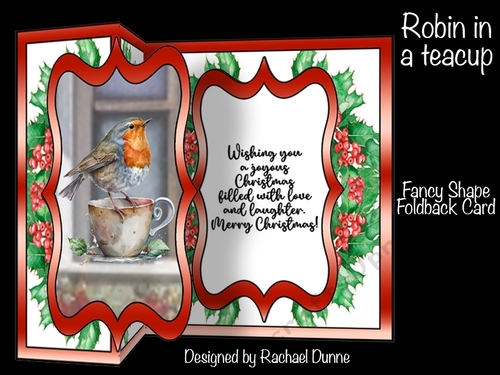 Robin in a Teacup Fancy Foldback Card