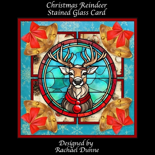 Christmas Reindeer Stained Glass Card