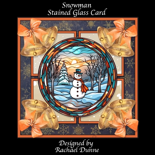Snowman Stained Glass Card