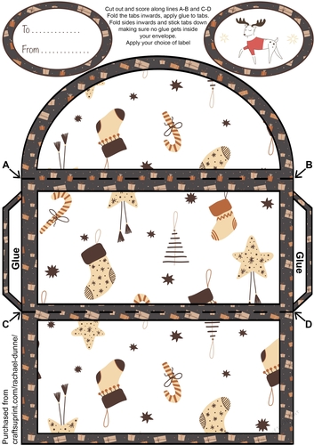 Boho Reindeer with Gifts Money Wallet