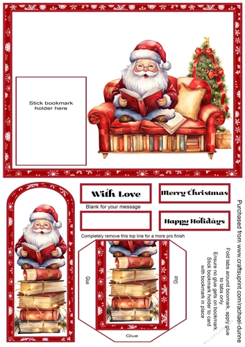 Santa on the Sofa Bookmark Card