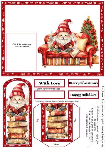 Elf on the Sofa Bookmark Card
