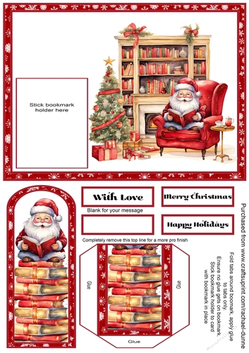 Santa in an Armchair Bookmark Card