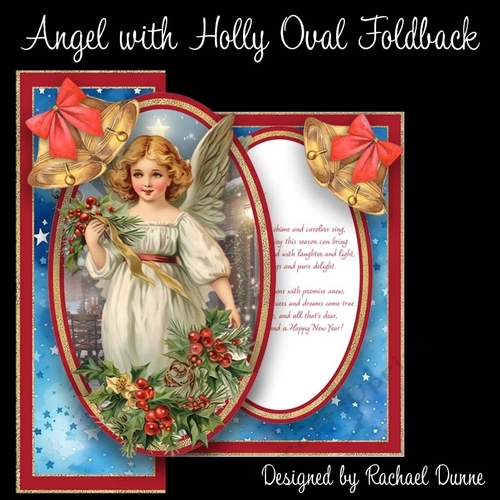 Angel with Holly Oval Foldback