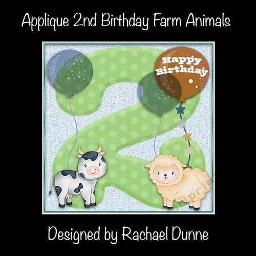 Applique 2nd Birthday Farm Animals