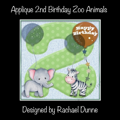 Applique 2nd Birthday Zoo Animals