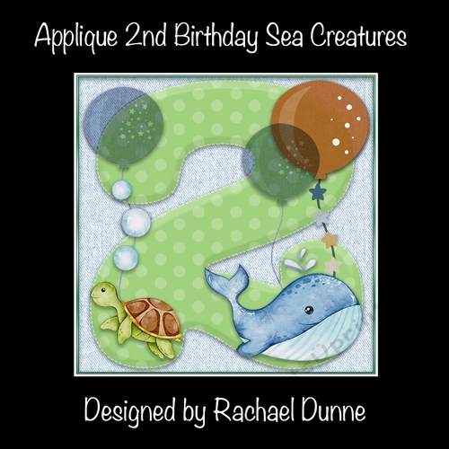 Applique 2nd Birthday Ocean Creatures