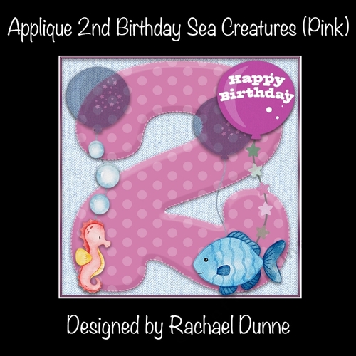 Applique 2nd Birthday Ocean Creatures (Pink)
