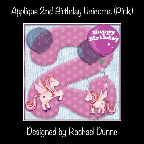 Applique 2nd Birthday Unicorns