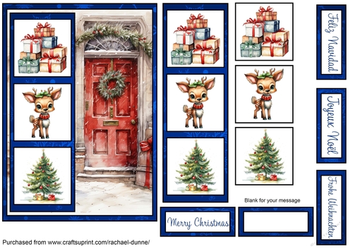 Simple Squares Christmas Reindeer