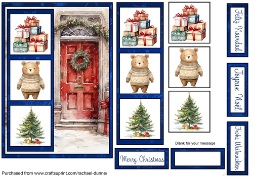 Simple Squares Christmas Bear