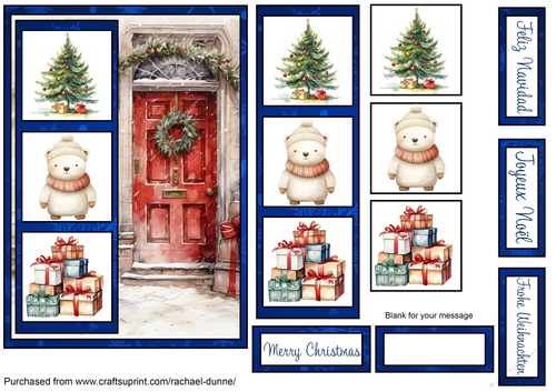 Simple Squares Christmas Polar Bear