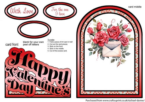 Letter with Roses Cutaway Arch
