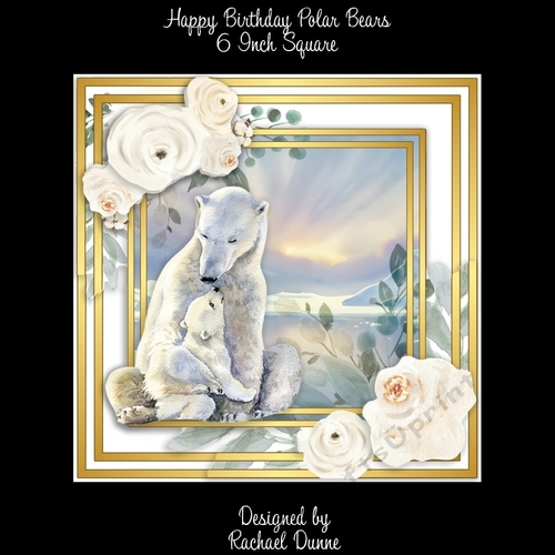 Birthday Polar Bears 6 x 6 in Square Card
