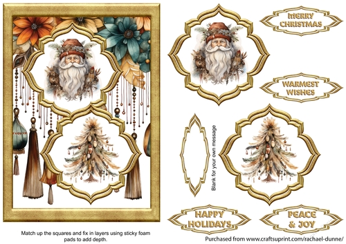 Boho Santa Two Fancy Squares