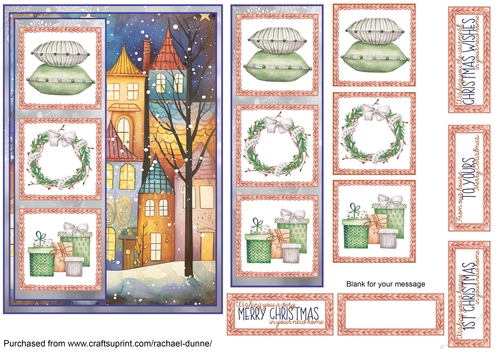 New Home at Christmas Simple Squares 5 x 7