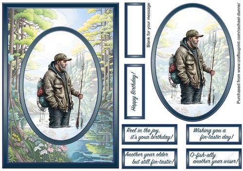 Fisherman in water Simple Oval