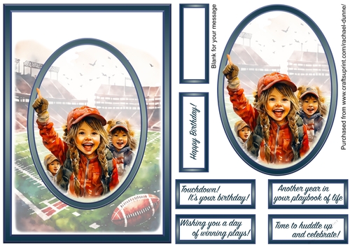 American Football Kids Simple Oval