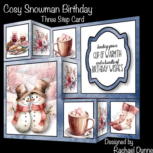 Cosy Snowman Birthday Three Step Card