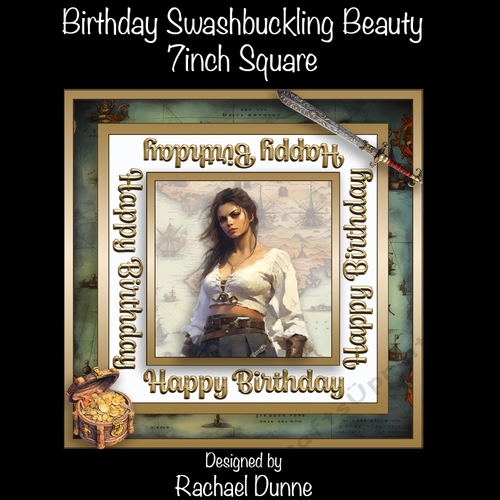 Birthday Swashbuckling Beauty 7inch Square