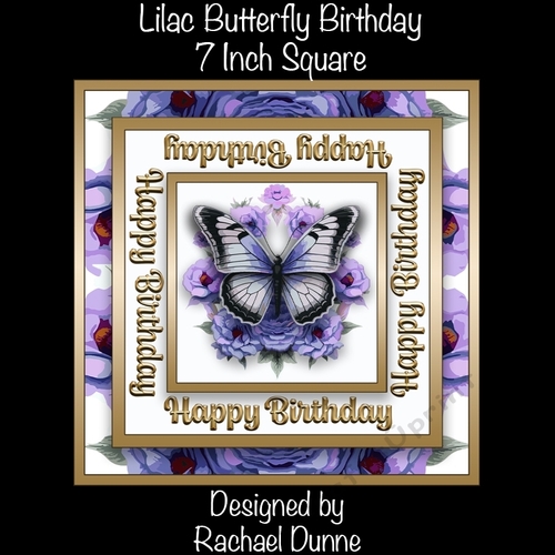 Lilac Butterfly Birthday 7inch Square