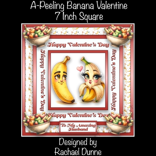 A-Peeling Banana Valentine 7 Inch Square