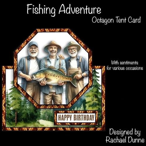 Fishing Adventure Octagon Tent Card