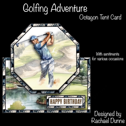 Golfing Adventure Octagon Tent Card