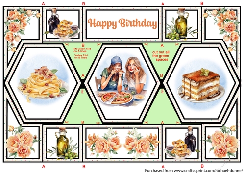 Girls Night Pizza Hexagon Shutter Card