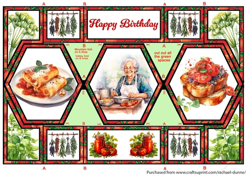 Nonnas Delicious Cooking Hexagon Shutter Card