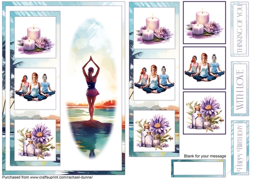 Birthday Yoga Retreat Simple Squares C5