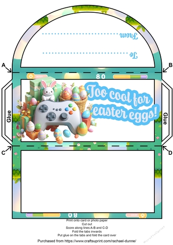Too Cool For Easter Eggs Gaming Bunny Money Wallet