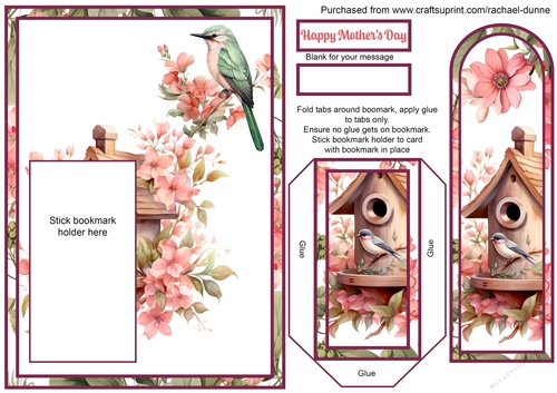 Birdhouse Mothers Day Bookmark Card