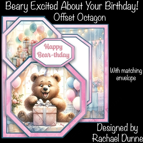 Beary Excited About Your Birthday Offset Octagon