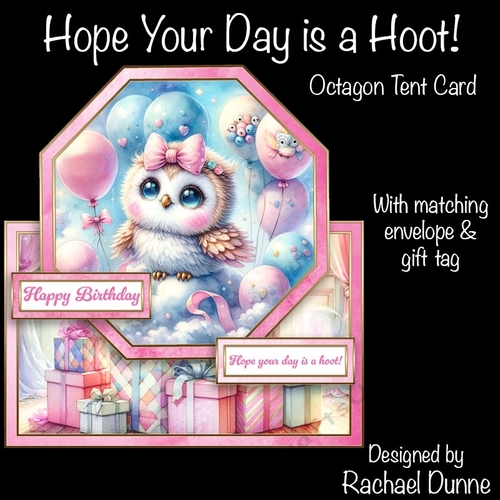 Hope Your Day is a Hoot! Octagon Tent Card