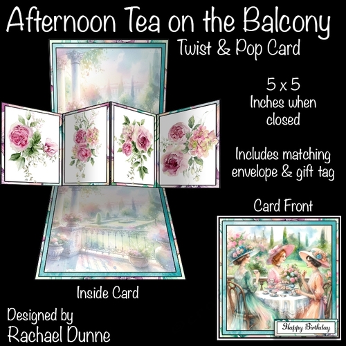 Afternoon Tea on the Balcony Twist and Pop Card