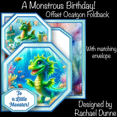 A Monstrous Birthday! Offset Octagon Card