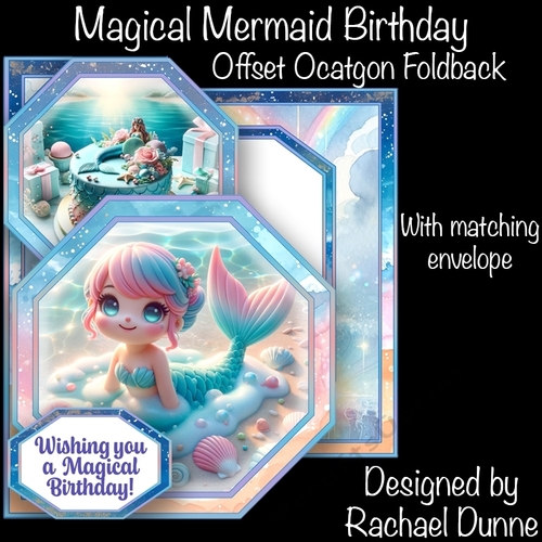 Magical Mermaid Birthday Offset Octagon Card