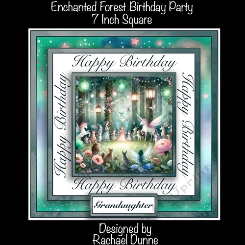 Enchanted Forest Birthday Party 7 inch square