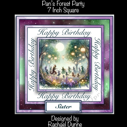 Pans Party Birthday 7 inch Square
