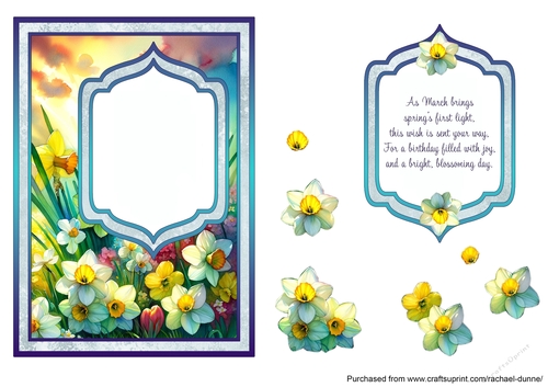 March Birth Flower Fancy Frame