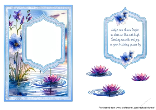 July Birth Flower Fancy Frame